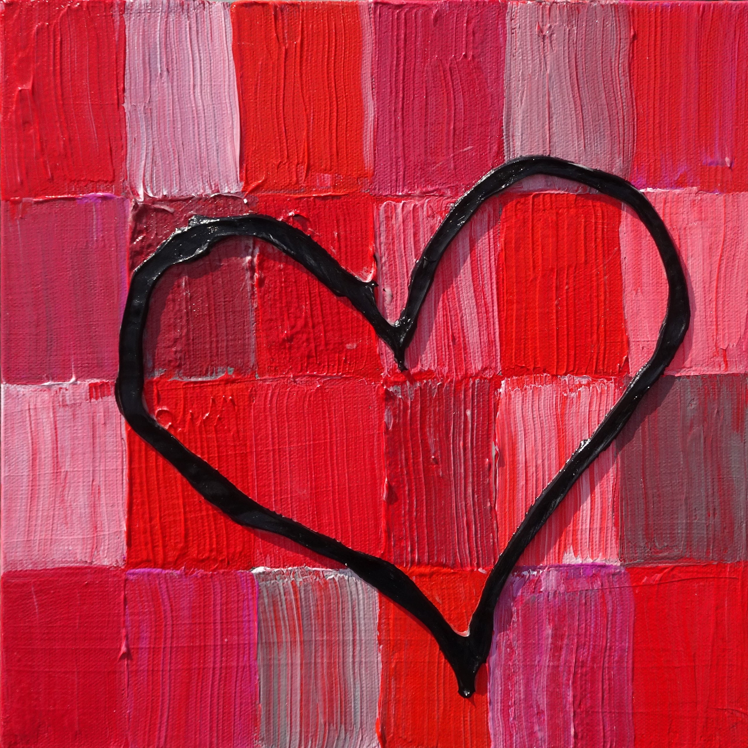 Colorful Heart 4' Original Painting  IntlGalleryOrg 
